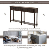 Console Table Sofa Table Easy Assembly with Two Storage Drawers and Bottom Shelf for Living Room, 63358665