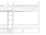 Queen over Queen Metal Bunk Bed with Unique Curved Guardrail Design, Round Tube bunk bed Frame, No 27944966