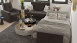PrimeNest ZenAero Collection Upholstered Convertible Loveseat with Storage, Brown Microfiber B030P281763