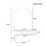 Floating Makeup Vanity Desk with Mirror & 3-Color Lights, Wall Dressing Table with Power Outlet, N844P263662A