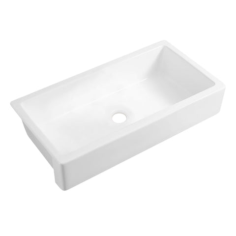 ZUN White Farmhouse Sink Deep Apron Sink Undermount Farmhouse Kitchen Sink Single Farm Sink W2287P184630