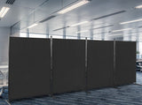 6FT 4-Fold 160g Polyester Fabric Plastic Foot Carbon Steel Frame Foldable Screen Black 26089175