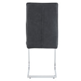 Luxury Simple Arch Chair - Set of 2 Dark Gray PU Material High Resilience Dining Chair with Arched W1512P356252