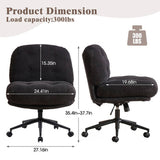 Cross Legged Office Chair on Wheels Adjustable Swivel Wider & Thickened, Ergonomic Desk Chair for 10744940