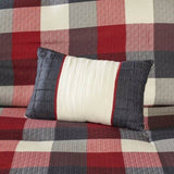 7 Piece Herringbone Comforter Set Red Queen B03597005