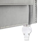 Gray, Two-seater Sofa, Velvet Crystal Buckle Upholstery Sofa, Crystal Feet, Removable Cushion, Two 91398134