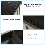 Outdoor Storage Box, 100 Gallon Metal Deck Box Built-in a Oxford Fabric Storage Bag, Lockable & W1859P352905