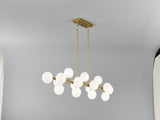 Pendant Lamp with Opal Glass Shade, 16-Lights Modern Farmhouse Ceiling Pendant Hanging Light Fixture W5008P466519