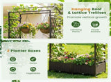 5.5 FT Raised Garden Bed with Trellis Self-Watering Planter Boxes with Lockable Wheels, 2 10437725