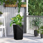 ZUN 2 Pack Outdoor Tall Plastic Planter Set, Large Flower Pots with Drainage Holes, Durable Plant Pots 24282110