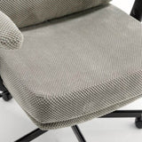 Chair with Wheels and Flip Arms-Comfy Fabric Cross Legged Office Chair with Thick Cushion&Wide Seat, 43759200