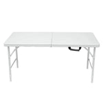 ZUN 4ft Portable Folding Table Indoor&Outdoor Maximum Weight 135KG Foldable Table for Camping White 34244176