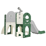 ZUN Kids Slide Playset Structure 7 in 1, Freestanding Spaceship Set with Slide, Arch Tunnel, Ring Toss PP319756AAF