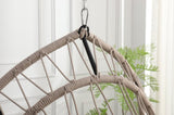 Outdoor egg-shaped hanging chair with stand, patio wicker swing egg-shaped indoor rocking W2500P288868