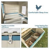 ZUN Weatherproof outdoor chicken coop with waterproof PVC roof. Outdoor chicken coop with removable W142777681