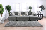 Contemporary Style Ottoman Gray Color Chenille 1pc Ottomans Living Room Furniture Plush Seat B011P305632