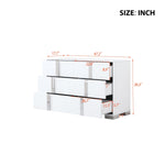 ZUN Elegant Modern Dresser with Metal Handle,Mirrored Storage Cabinet with 6 Drawers for Bedroom,Living WF319354AAK