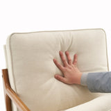 Oak Armrest Oak Upholstered Single Lounge Chair Indoor Lounge Chair Off-White 92676491