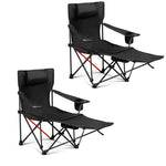 ZUN 2 Pack 2-in-1 Camping Chair Reclining, Lightweight Folding Camping Chair with Adjustable Backrest & 02370354