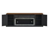 Elegant Walnut TV Stand with Gray Brick Accents for TVs Up to 70", Contemporary Sideboard with N721P394506B