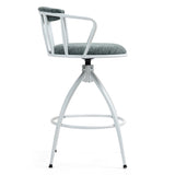 26'' Swivel Counter Height Bar Stool, Set of 2- Fabric Seat with Metal Frame, Modern Industrial W2215P248074