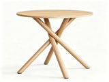 Modern Round Side Table with Crossed Metal Legs, 23.6" Small Accent End Table with Adjustable Feet, 48245922