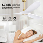 ZUN 60 Inch Modern ABS Ceiling Fan With 6 Speed Smart Remote Control Reversible DC Motor For Bedroom W882P254258