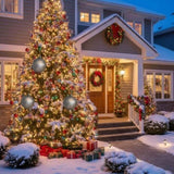 4PCS Set Christmas Ball Ornaments 4.7" Glass Hanging Decorations for Holiday Tree Bulk Festive Party 64167034