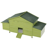 11.12 ft Large Wooden Chicken Coop with 2 Free-Range Doors, 2 Nesting Boxes & Perch Outdoor Hen W773P339175