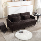 ZUN COOLMORE Mid Century Modern chenille Fabric Loveseat sofa, 2-Seat Upholstered Loveseat Sofa Modern W395P151900