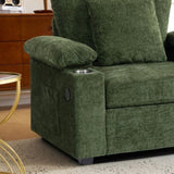 Modern Oversized Chair with Ottoman,Chenille Fabric Sofa Bed,Accent Chair Comfy Sofa with Cupholders W2606P293158