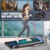 Compact Folding Treadmill for Home - 2.5HP Quiet Brushless Motor, 3-Level Incline, 7.5 MPH, Shock 77102736