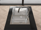 Stainless Steel Kitchen Sink, 32x19 Double Bowl in Brushed Nickel, Overmount Handmade Sink, with 04997496