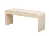 TREXM Modern Console Table with 2 Storage Drawers, Fluted Entryway Table with Rounded Silhouette for N715P196580A