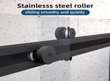 Bypass shower door, sliding door,soft close system, with 5/16" tempered glass and Matted black W2122P225214