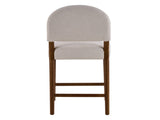 26'' Height Light Gray Fabric & Walnut Rubberwood Bar Stool, Adjustable Floor Leveler, Spacious N780P394271G