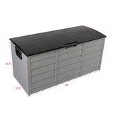 ZUN 75gal 260L Outdoor Garden Plastic Storage Deck Box Chest Tools Cushions Toys Lockable Seat 26633405