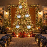 6PCS Set of 3.9" Christmas Ball Ornaments Glass Holiday Decorations for Christmas Tree Party Hanging 52544399