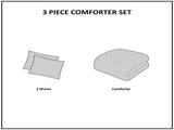 3 Piece Cotton Comforter Set with Chenille Tufting Taupe Full/Queen B035128803