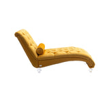 COOMORE Velvet Chaise Lounge Indoor,Button-Tufted Upholstered Chaise Lounge Chair with Pillow for W39538680