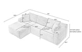 L-Shaped Cloud Sectional Sofa with Deep Seat,No Assembly Required,Modular Couches Sleeper for Living W2339P331509