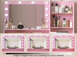 Vanity Desk with Mirror & Light, Large Drawer Three Level Storage Dresser, 3 Lighting Modes W2386P233036