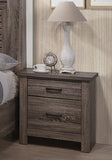 Wooden 2 Drawers Nightstand in Brown Finish B016P251351