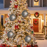 4PCS Set Christmas Ball Ornaments 4.7" Glass Hanging Decorations for Holiday Tree Bulk Festive Party 64167034