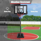 ZUN Portable Basketball Hoop Outdoor, 4.25FT-10FT Height Adjustable Basketball Goal, Shatterproof W2135126710