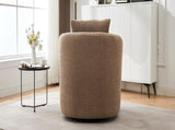 360&deg Swivel Chair, 38.2" Accent Chair Sofa, Upholstered Swivel Barrel Sofa Chair with a Throw Pillow N719P288552D