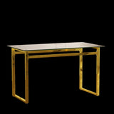 51" Modern Minimalist Rectangular Glass Dining Table for 4-6 with 0.31" Tempered Glass Tabletop and 31160130