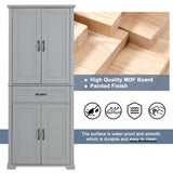 Bathroom Storage Cabinet with Doors and Drawer, Multiple Storage Space, Adjustable Shelf, Grey WF308204AAE