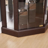 Lighted Corner Curio Cabinet - Elegant Glass Display Case Living Room & Bar Storage - Perfect W1758P294618
