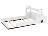 Twin Size Floor Bed with Interesting Car-shape Design, Kids Car Floor Bed with Storage Drawers, W1580P396323